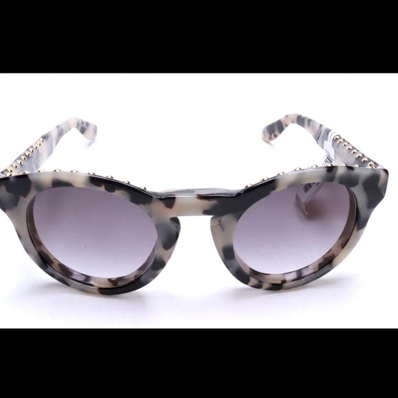 Givenchy Sunglasses NWT Gold Studded Grey 48 25 145 - Picture 2 of 10
